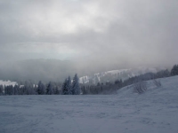 Die Nebelschwaden über dem Feldberg